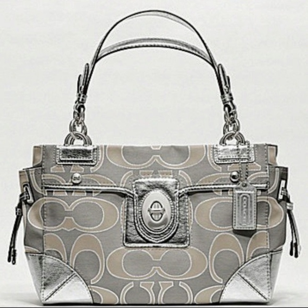Coach Signature Sateen Metallic Purse 19760M